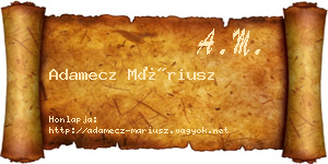 Adamecz Máriusz névjegykártya